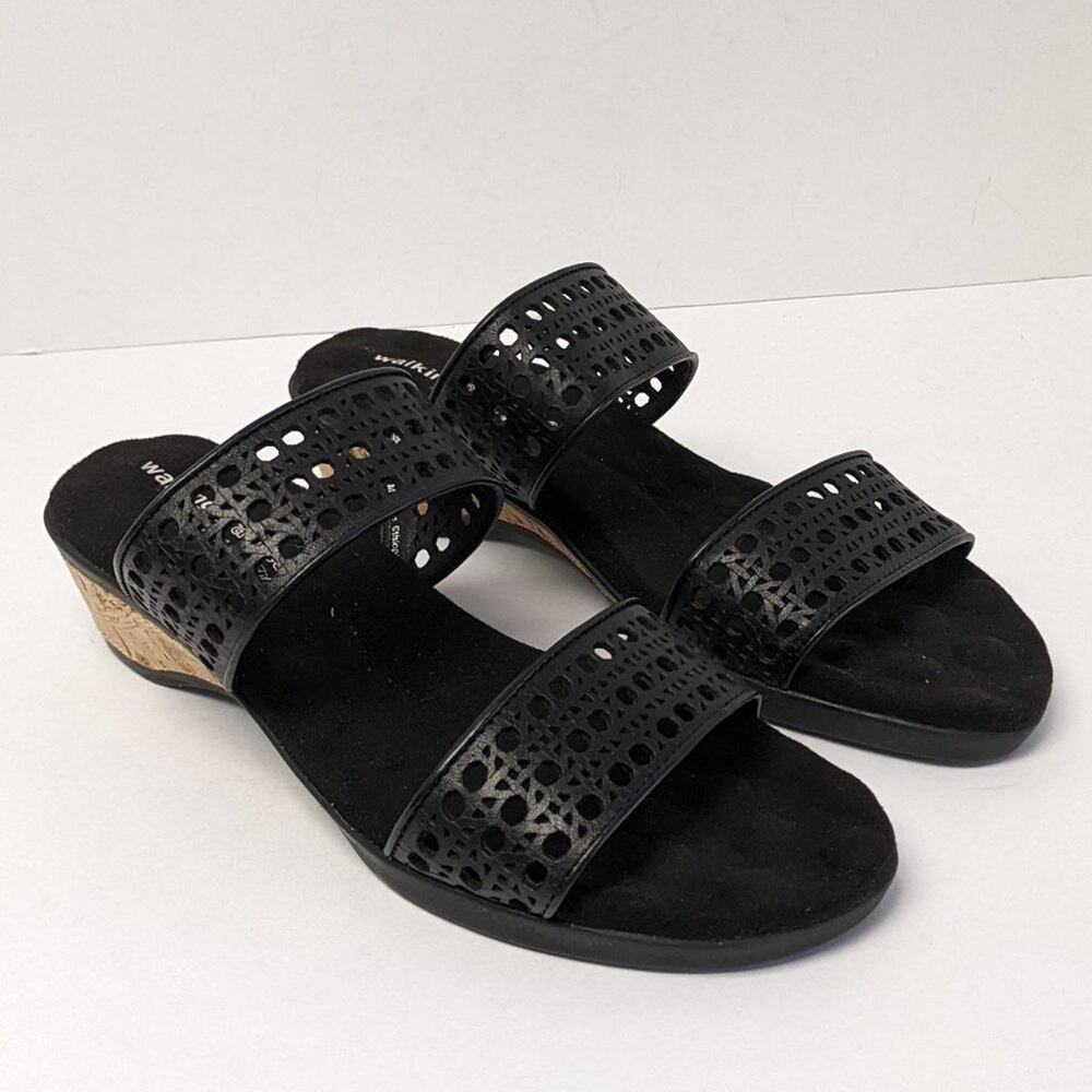 Walking Cradles Kiwi Sandals, Black, Women's 9 Wide